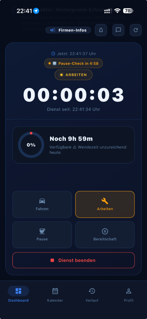 DutyControl Mobile App Screenshot
